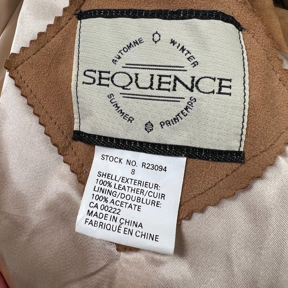 Vintage Suede Leather Camel Double Breasted Peacoat Trench Jacket Coat Shacket - Picture 6 of 7